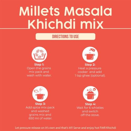 FittR Bites Millets Khichdi Mix - Ready To Cook, 200 g Box-4.webp